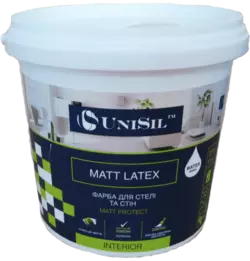 Водоемульсійна фарба для стін Unisil Matt latex, 1.4 кг