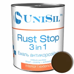 Эмаль антикоррозийная Rust Stop 3 in 1, Коричневая, 0.75л