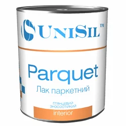 Лак паркетный Unisil Parquet, 2.5 л, Глянецевый Лак паркетный Unisil Parquet, 2.5 л, Глянецевый