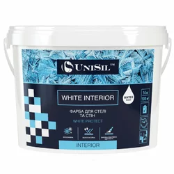 Акрилова фарба для стін і стель Unisil White Interior, 14 кг Акрилова фарба для стін і стель Unisil White Interior, 14 кг