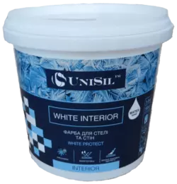 Акриловая краска для стен и потолков Unisil White Interior, 3.5 кг Акриловая краска для стен и потолков Unisil White Interior, 3.5 кг