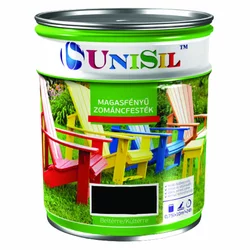 Эмаль алкидная UNISIL magasfenyu zomancfestek, Чёрная, 0.75л Эмаль алкидная UNISIL magasfenyu zomancfestek, Чёрная, 0.75л