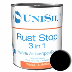 Емаль антикорозійна Rust Stop 3 in 1, Чорна, 2.5л Емаль антикорозійна Rust Stop 3 in 1, Чорна, 2.5л
