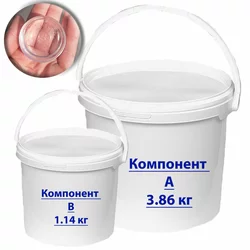 Епоксидна смола для заливки стільниць 5кг (супер прозора) (3.86КГ СМОЛИ + 1.14 КГ затверджувача), 5кг Епоксидна смола для заливки стільниць 5кг (супер прозора) (3.86КГ СМОЛИ + 1.14 КГ затверджувача), 5кг