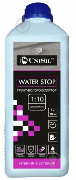 Грунтовка UNISIL Water Stop (концентрат 1:10), 1 л Грунтовка UNISIL Water Stop (концентрат 1:10), 1 л