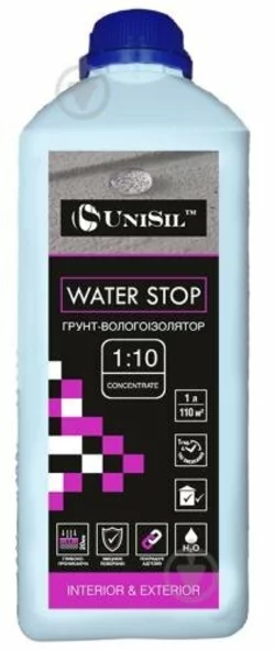 Грунтовка UNISIL Water Stop (концентрат 1:10), 1 л