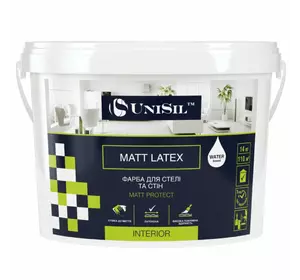 Водоемульсійна фарба для стін Unisil Matt latex, 14 кг
