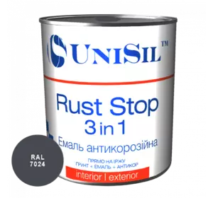 Емаль антикорозійна Rust Stop 3 in 1, Ral 7024 Графітна 2.5л