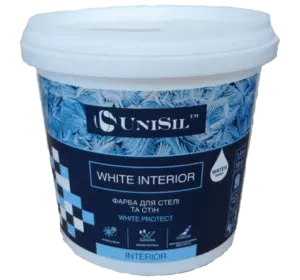 Акрилова фарба для стін і стель Unisil White Interior, 1.4 кг