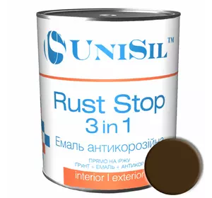 Эмаль антикоррозийная Rust Stop 3 in 1, Коричневая, 2.5л Эмаль антикоррозийная Rust Stop 3 in 1, Коричневая, 2.5л