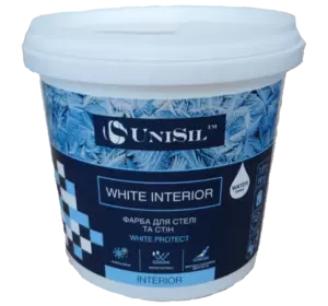Акриловая краска для стен и потолков Unisil White Interior, 1.4 кг Акриловая краска для стен и потолков Unisil White Interior, 1.4 кг